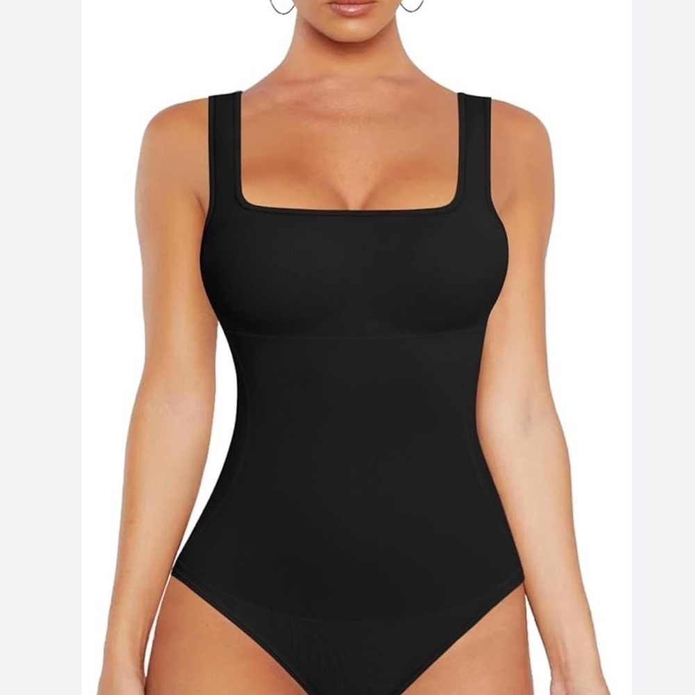 NWT Fore Square Neck bodysuit black size small